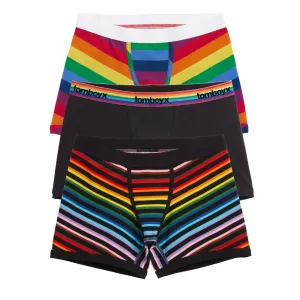 4.5" Trunks 3-Pack - Rainbow Stripes