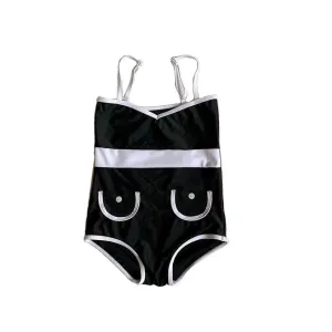 Black And White Contrast Swimsuit