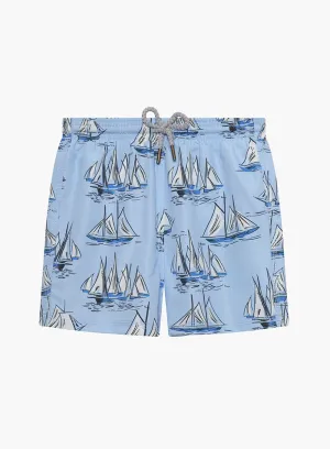 Boys Swimshorts in Blue Sailboat