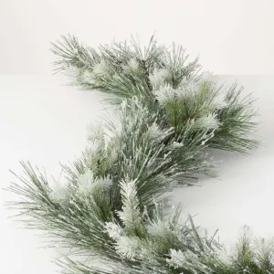 Flocked Mixed Pine Garland