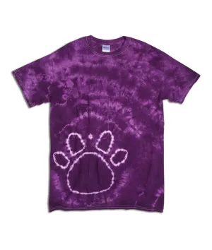 gildan tie-dye youth pawprints tee - purple (s)