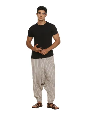 Men's Harem Pant | Grey Stripes | Fits Waist Size 28" to 36"